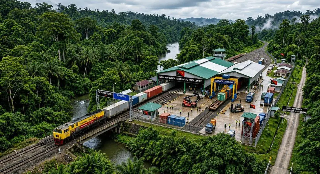 Concept rendering of the Vanimo to Jayapura cross-border rail corridor