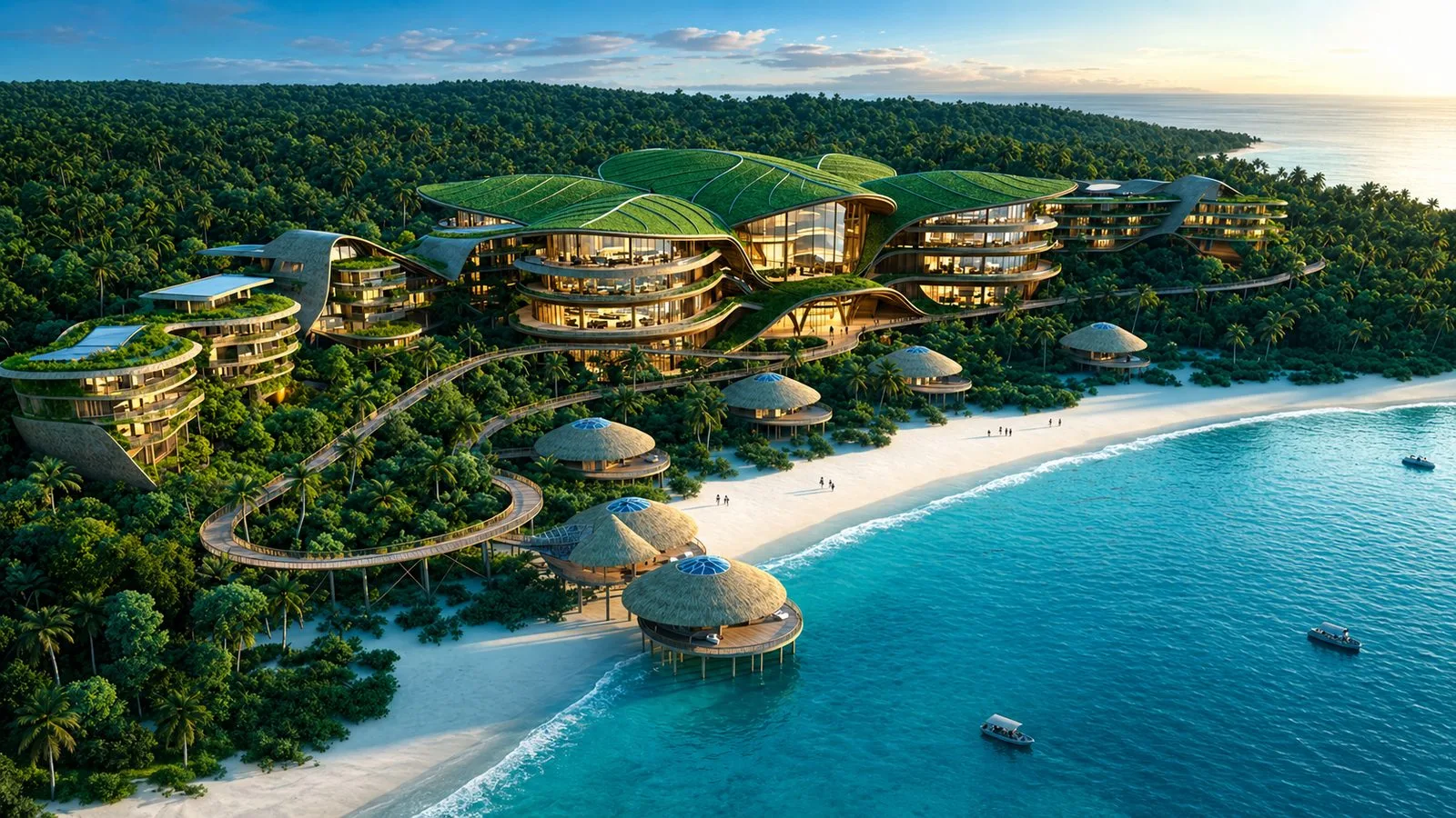Concept rendering of a waterfront resort and casino development at Vanimo